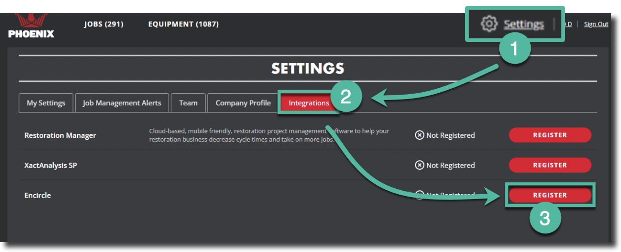 Setting Up DryLINK Integration Encircle