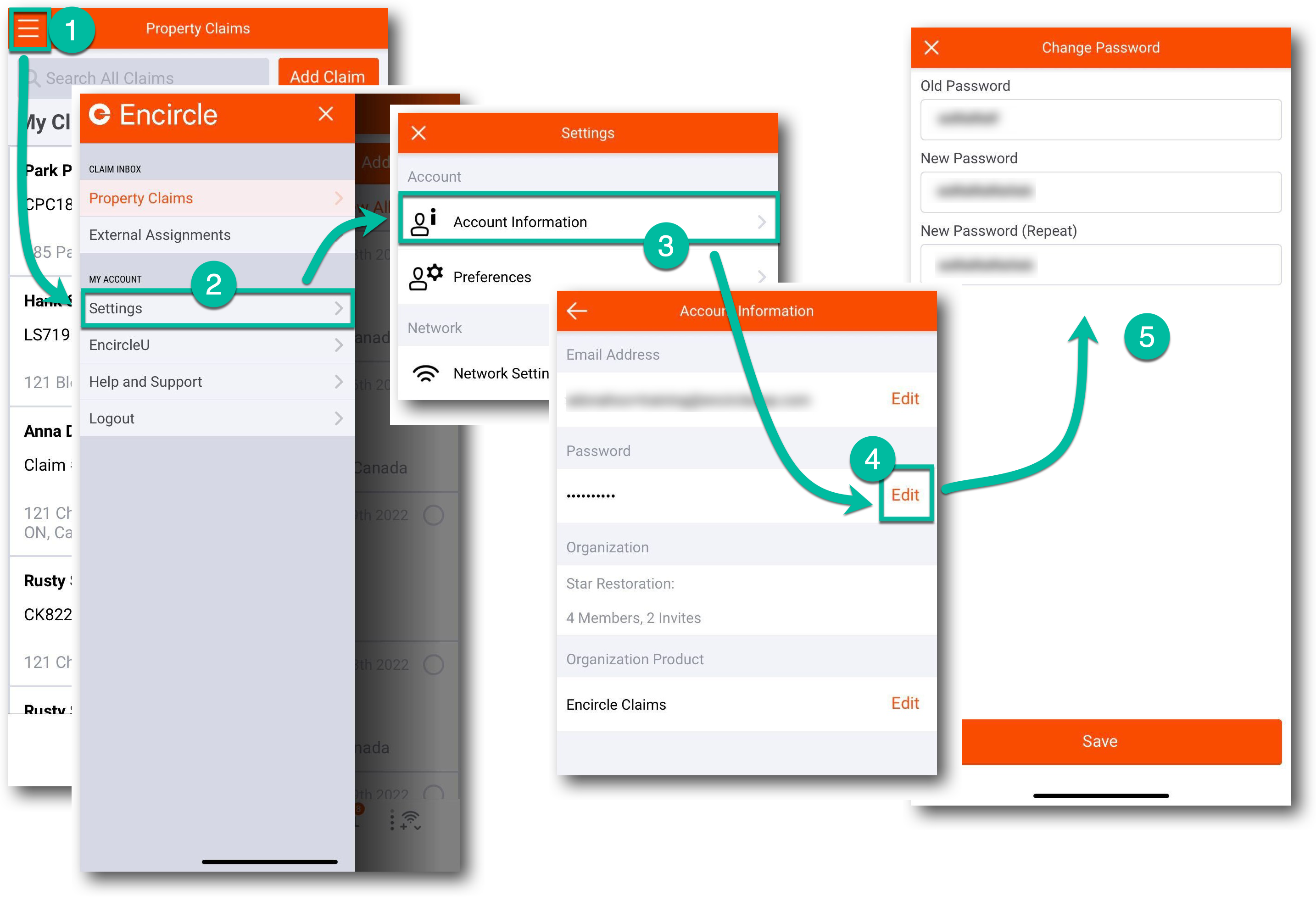 Change Your Password Mobile App Encircle