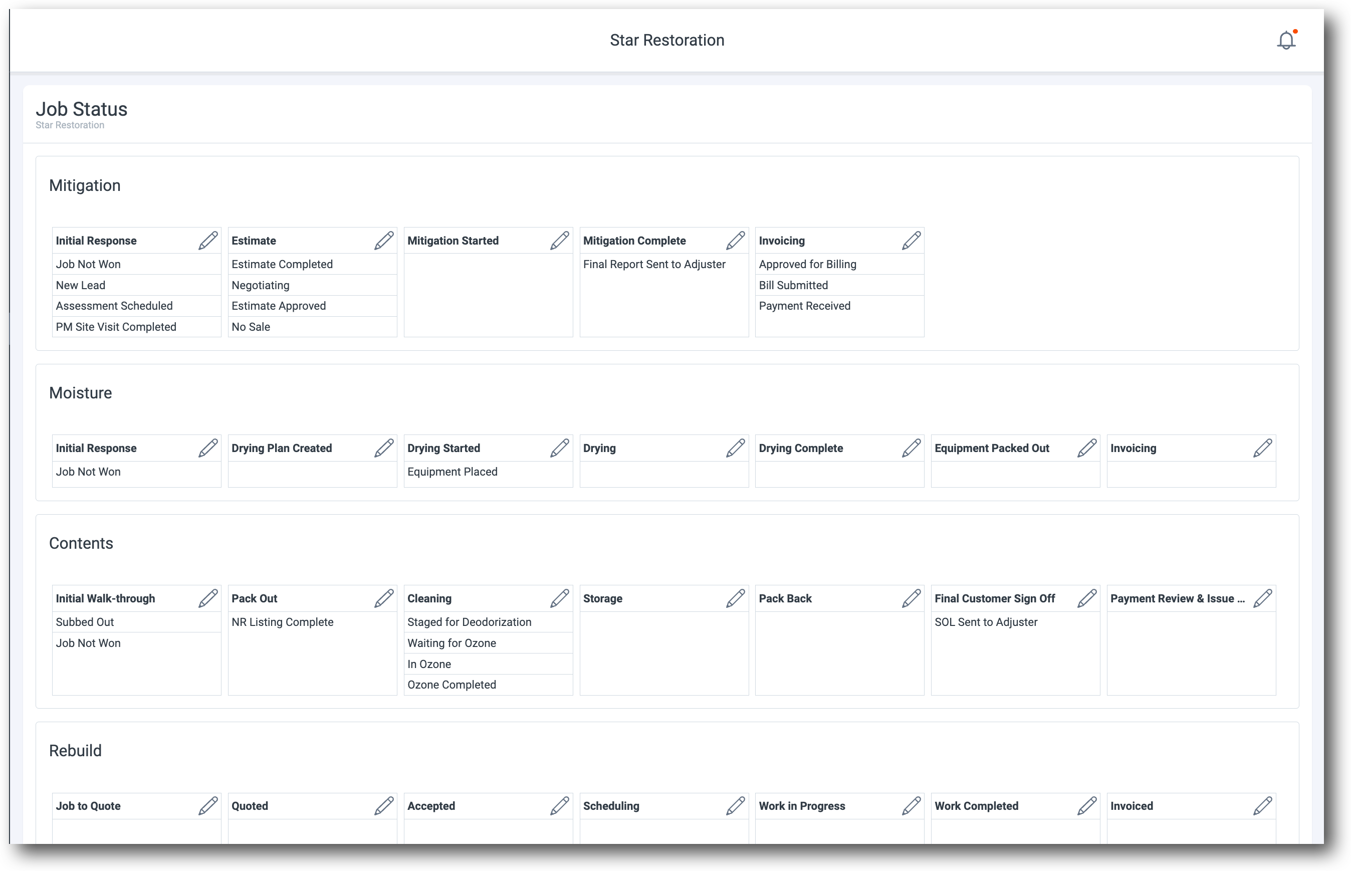 Setting up Job Status Encircle