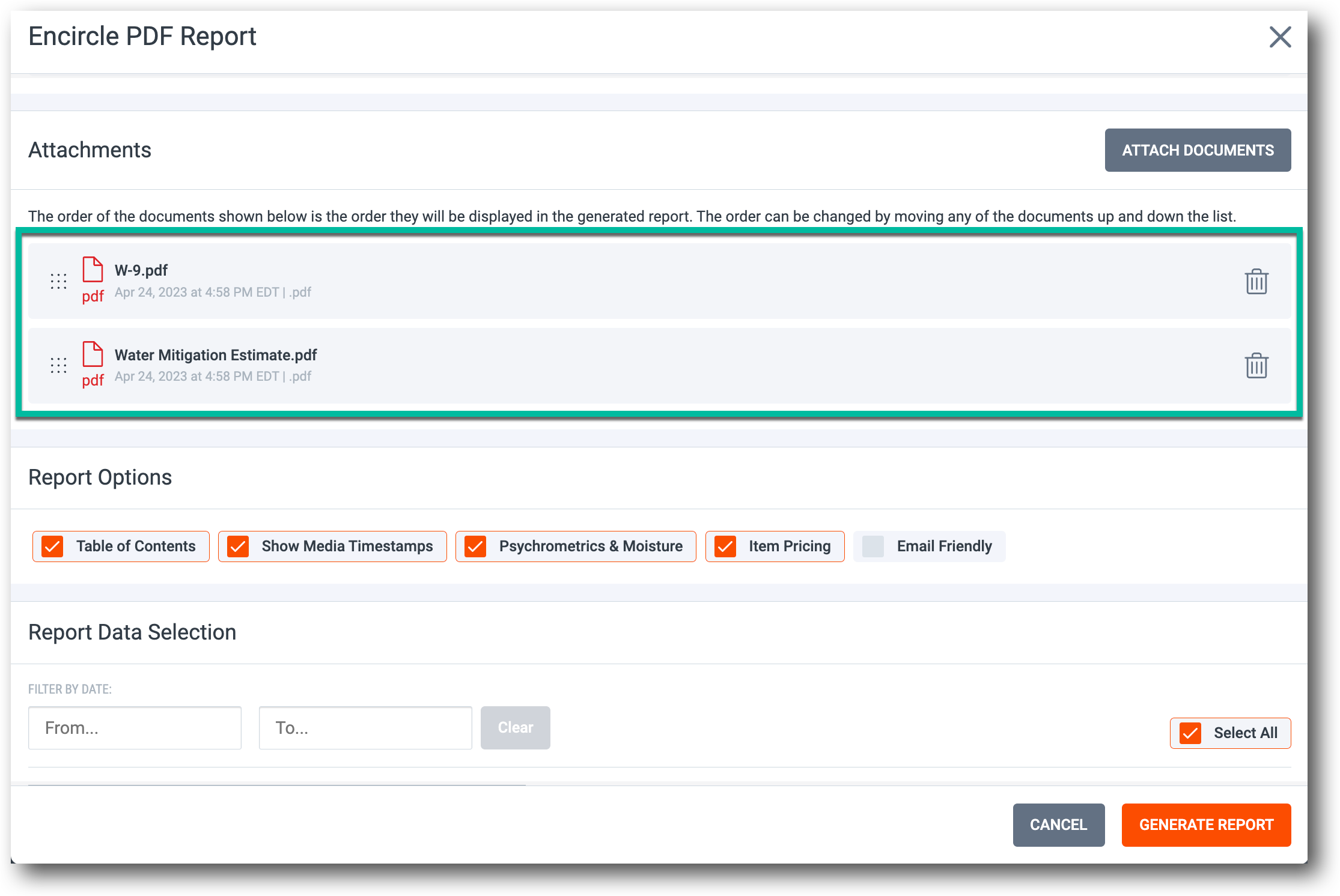 Uploading Documents to the Claim ( App) Encircle